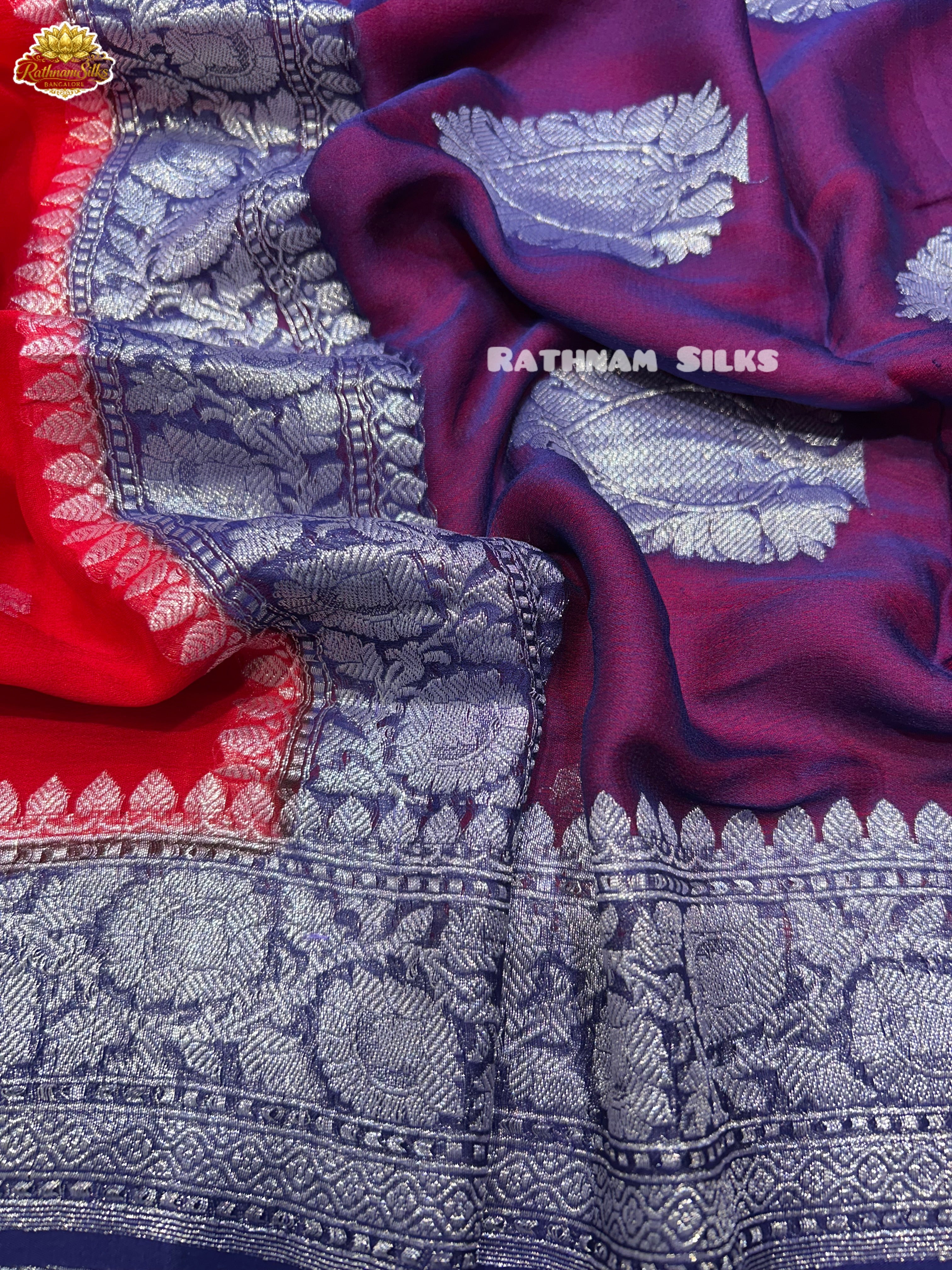 Pure Banaras khaddi chiffon silk